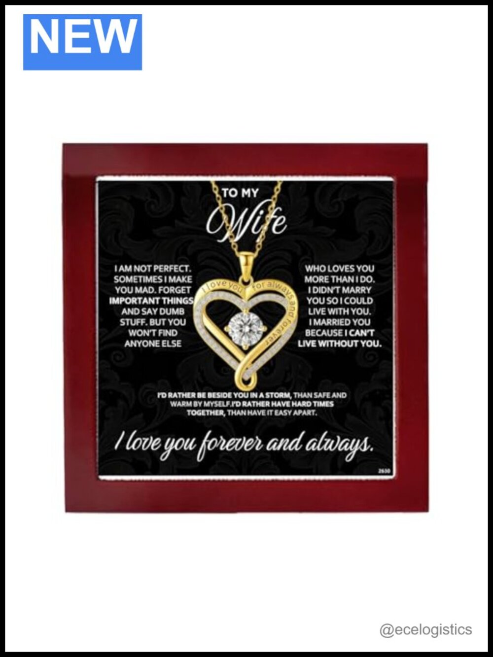 Stainless Steel Heart Infinity Pendant Necklace Wife Gift
